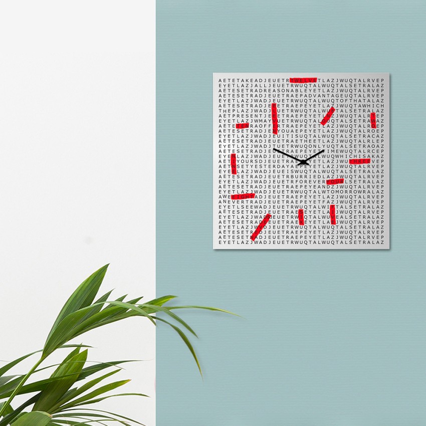 Horloge Murale De Salon Carré Décoratif Moderne Crossword
                      
