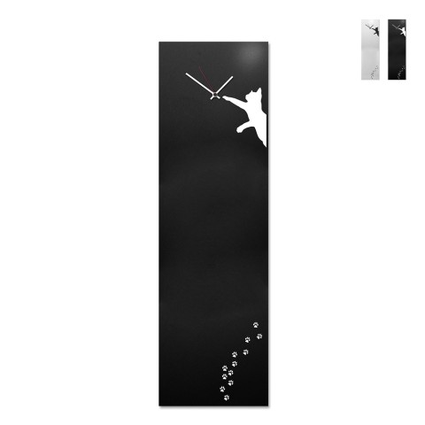Horloge murale verticale 30x100cm tableau magnétique design moderne Cat Promotion