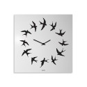 Horloge murale carrée 50x50cm design moderne hirondelles Flock Remises