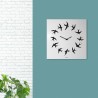 Horloge murale carrée 50x50cm design moderne hirondelles Flock Vente