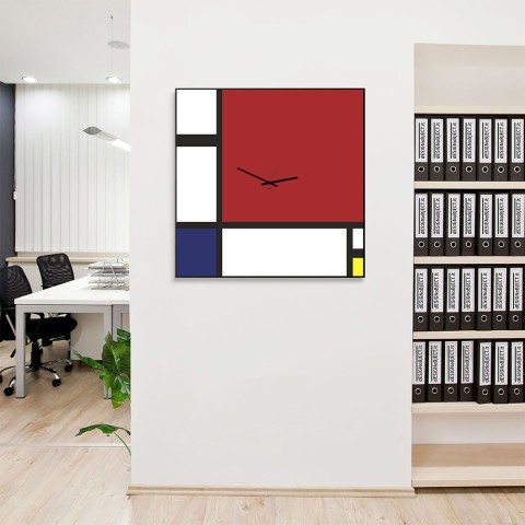 Horloge murale de tableau blanc magnétique de conception moderne Mondrian Big