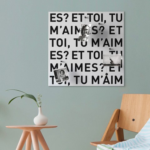 Tableau magnétique mural décoratif romantique Et-toi, tu m'aimes? Promotion
