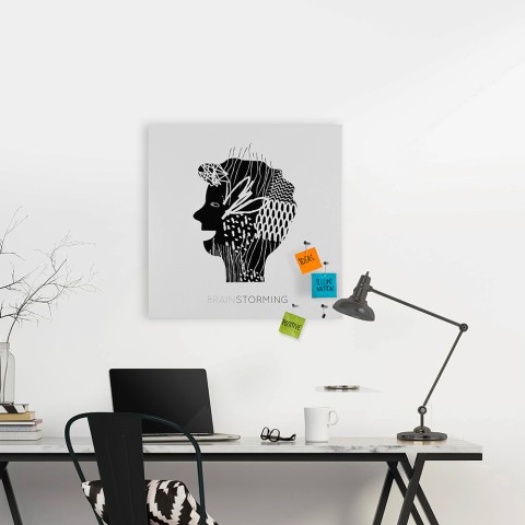 Tableau magnétique carré 50x50cm bureau moderne Brainstorming Promotion