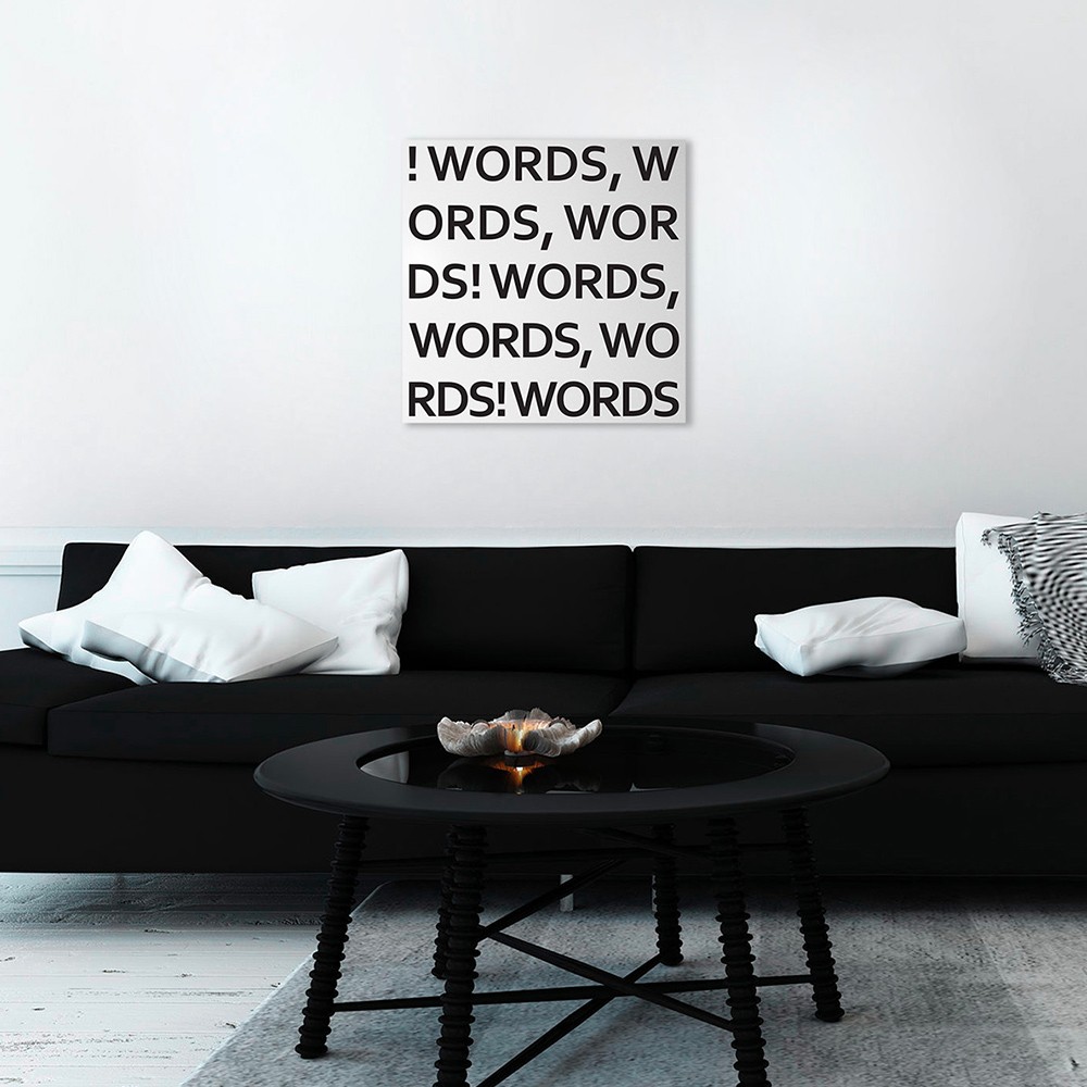 Tableau magnétique carré 50x50cm mural design moderne Words