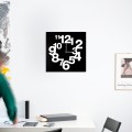 Horloge murale design moderne 50x50cm grands chiffres Numbers Circle Promotion