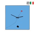 Horloge murale carrée design moderne art coloré Mirò Vente