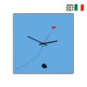 Horloge murale carrée design moderne colorée art Mirò Vente