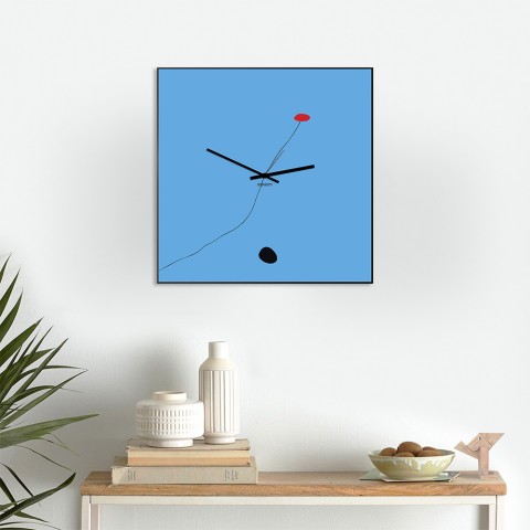 Horloge murale carrée design moderne colorée art Mirò Promotion