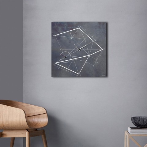 Horloge murale 50x50cm design moderne minimal Time Line Industrial Promotion