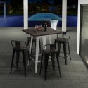 table haute 60x60 de cuisine pour tabourets en métal et bois welded Vente