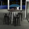 table haute 60x60 de cuisine pour tabourets en métal et bois welded Vente