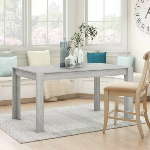 Table de salle à manger rectangulaire grise 160X90 design moderne Norman