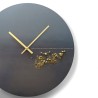 Horloge murale noire et or design moderne minimaliste ronde Black Moon Réductions