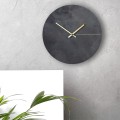 Horloge murale noire et or design moderne minimaliste ronde Black Moon Promotion