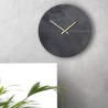 Horloge murale noire et or design moderne minimaliste ronde Black Moon Promotion