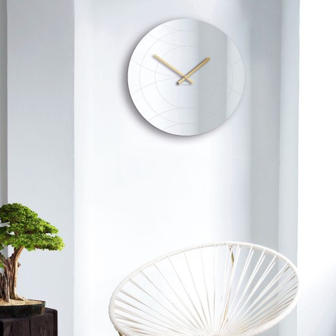 Miroir mural design moderne rond doré Elegance Promotion