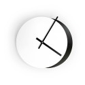 Horloge murale design moderne minimaliste ronde blanc noir Eclissi Offre