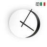 Horloge murale design moderne minimaliste ronde blanc noir Eclissi Vente