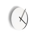 Horloge murale design moderne minimaliste ronde blanc noir Eclissi Remises