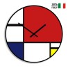 Horloge murale design moderne art contemporain ronde Mondrian Vente
