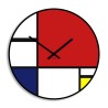 Horloge murale design moderne art contemporain ronde Mondrian Offre