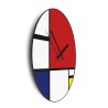 Horloge murale design moderne art contemporain ronde Mondrian Remises