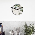 Horloge murale ronde petit design moderne nature Fleurs Bleu Promotion
