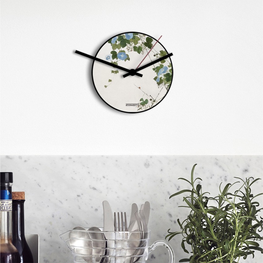 Petit horloge murale ronde design moderne Nature Fiori Blu Promotion Petit horloge murale ronde design moderne Nature Fiori Blu Promotion