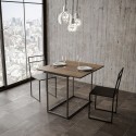 Console extensible table moderne en bois cuisine salle à manger 90x45-90cm Nordica Libra Noix Remises