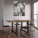 Table de salle à manger cuisine extensible avec rallonges 90x90-180cm Tecno Libra Oak Remises