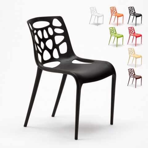 Chaise en polypropylène anti-uv design moderne Gelateria salle à manger et bar café Connubia