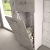 Armoire à linge colonne de salle de bain grise peu encombrante