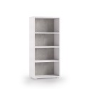 Bibliothèque bureau design moderne studio salon 4 compartiments blanc gris Offre