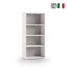 Bibliothèque bureau design moderne studio salon 4 compartiments blanc gris Vente