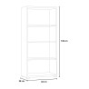 Bibliothèque bureau design moderne studio salon 4 compartiments blanc gris Remises