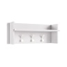 Porte-manteau mural d'entrée design moderne blanc 3 crochets avec étagère Offre