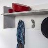 Porte-manteau mural d'entrée design moderne blanc 3 crochets avec étagère Remises