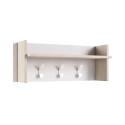 Porte-manteaux mural en bois blanc avec étagère et 3 crochets Offre