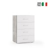 Commode chambre 4 tiroirs gris blanc design moderne Vente