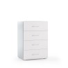 Commode 4 tiroirs design blanc et gris pour chambre ou bureau Offre