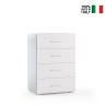 Commode 4 tiroirs design blanc et gris pour chambre ou bureau Vente