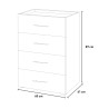 Commode 4 tiroirs design blanc et gris pour chambre ou bureau Remises