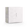 Buffet moderne gris et blanc avec 4 tiroirs et portes Offre
