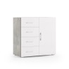 Crédence porte 4 tiroirs design moderne gris blanc Offre