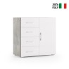 Buffet moderne gris et blanc avec 4 tiroirs et portes Vente