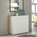 Commode design chambre à coucher 4 tiroirs bois blanc Promotion