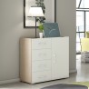 Commode design chambre à coucher 4 tiroirs bois blanc Promotion