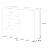 Commode design chambre à coucher 4 tiroirs bois blanc Remises