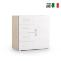 Commode design chambre à coucher 4 tiroirs bois blanc Vente