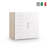 Commode design chambre à coucher 4 tiroirs bois blanc Vente